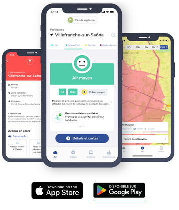 écran application air to go - Apple et Google