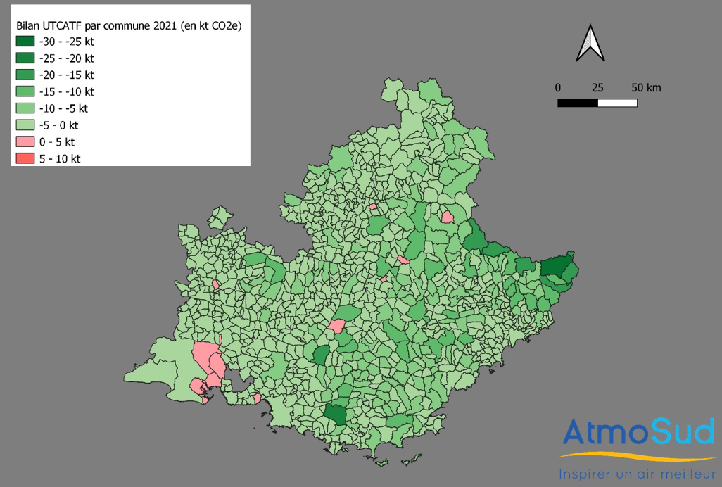 Bilan communal des émissions du secteur de l’utilisation des sols et agroforesterie en 2021