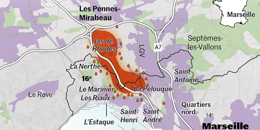 localisation incendie Pennes-mirabeau - 8 juillet 2025