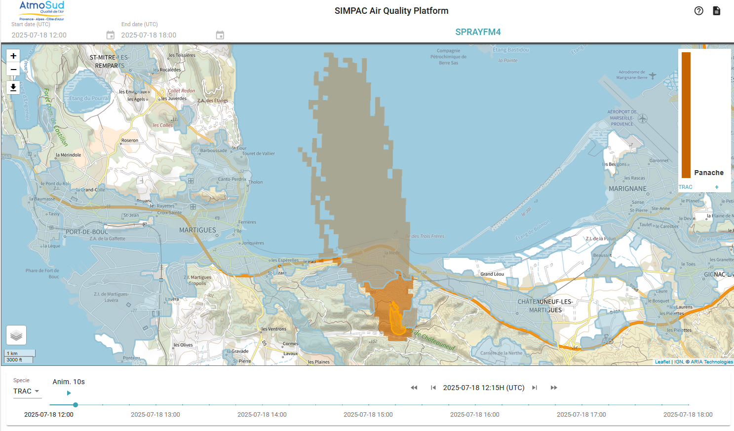 simulation feu Martigues 18 juillet 2025 14h-20h