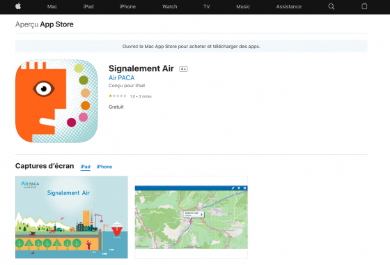 Signalement Air (iOS)