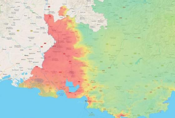 Carte PM 2.5 15 décembre 2021