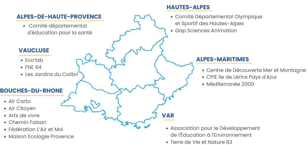 carte assoiciations partenaires pour la sensibilisation