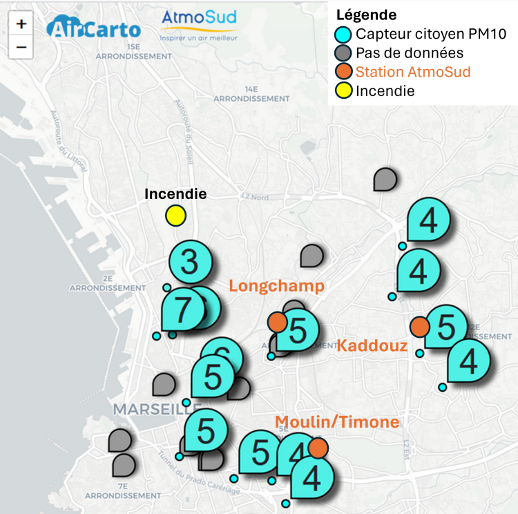 situation des mesures et de l'incendie