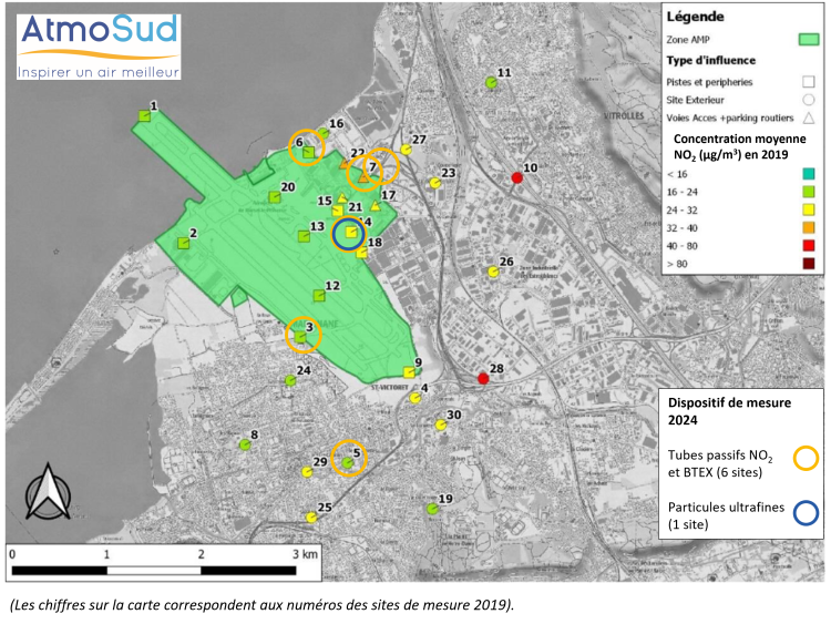 campagne de mesure à l'aéroport de Marseille en 2024