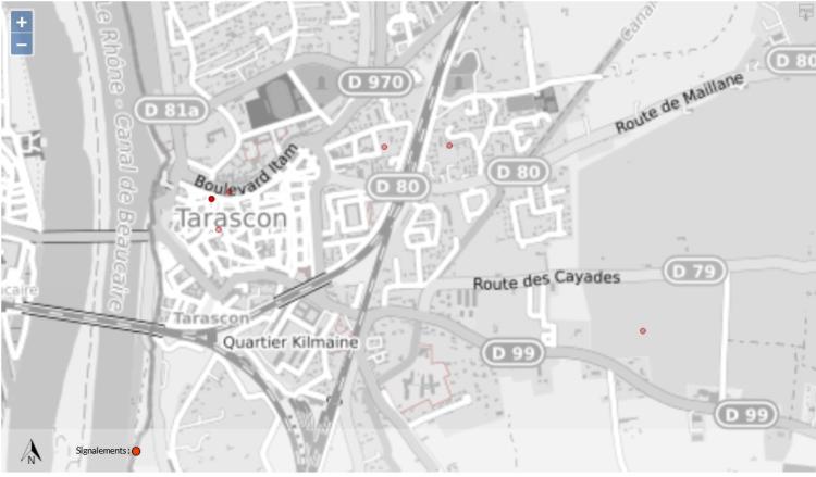 carte signalements tarasco 6 septembre 2025