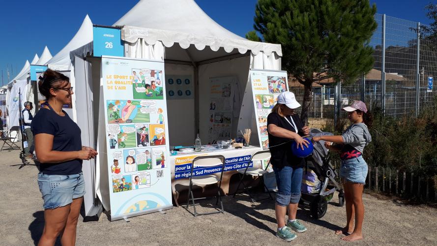 expérience ballon sur stand sensibilisation