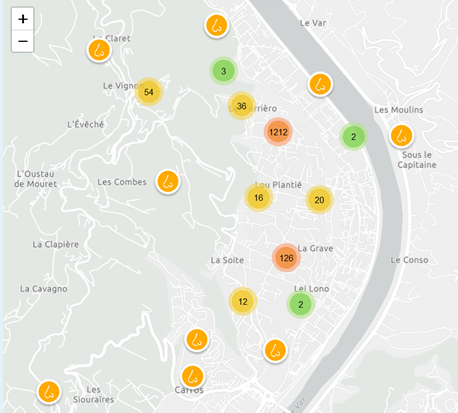 Carte nuisances Carros - février à septembre 2022