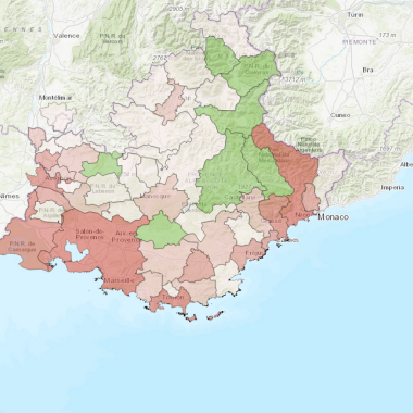 carte des émissions de GES par commune - 2022